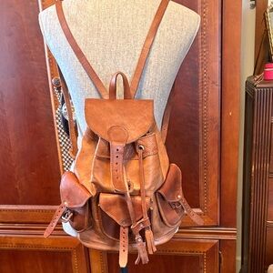 Handmade Brown Leather Backpack